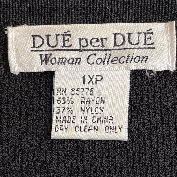 DUE per Due Black Long Sleeves Belted Cardigan Kimono Top Sweater Cadigan 1XP - Picture 5 of 5